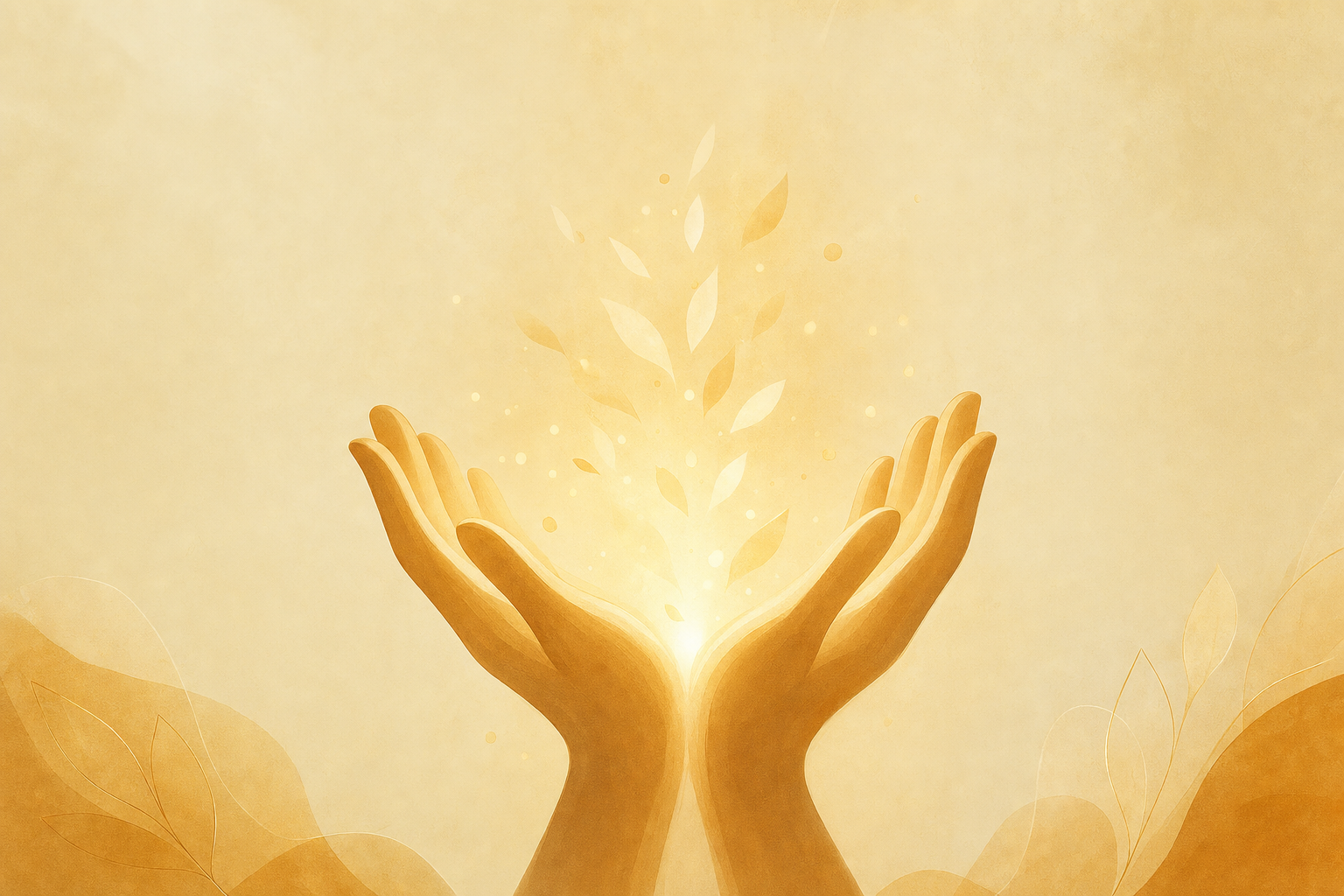 Hands offering warm light, symbolizing the spirit of giving